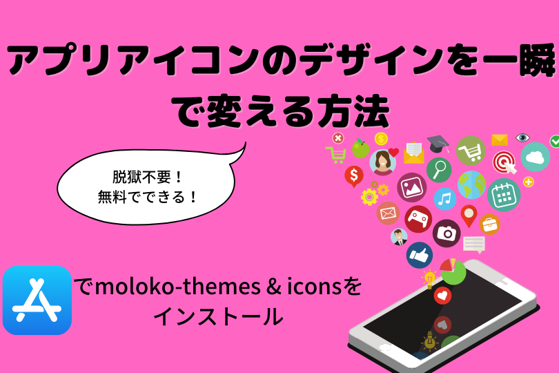 Iphone アプリアイコンのデザインを一瞬で変えるアプリと方法 脱獄不要 無料でできます Moloko Themes Icons Aaroncompany